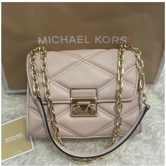 MICHAEL KORS SERENA SHOULDER-CROSSBODY BAG MEDIUM FLAP CONVERTIBLE Powder Blush - Picture 3 of 13